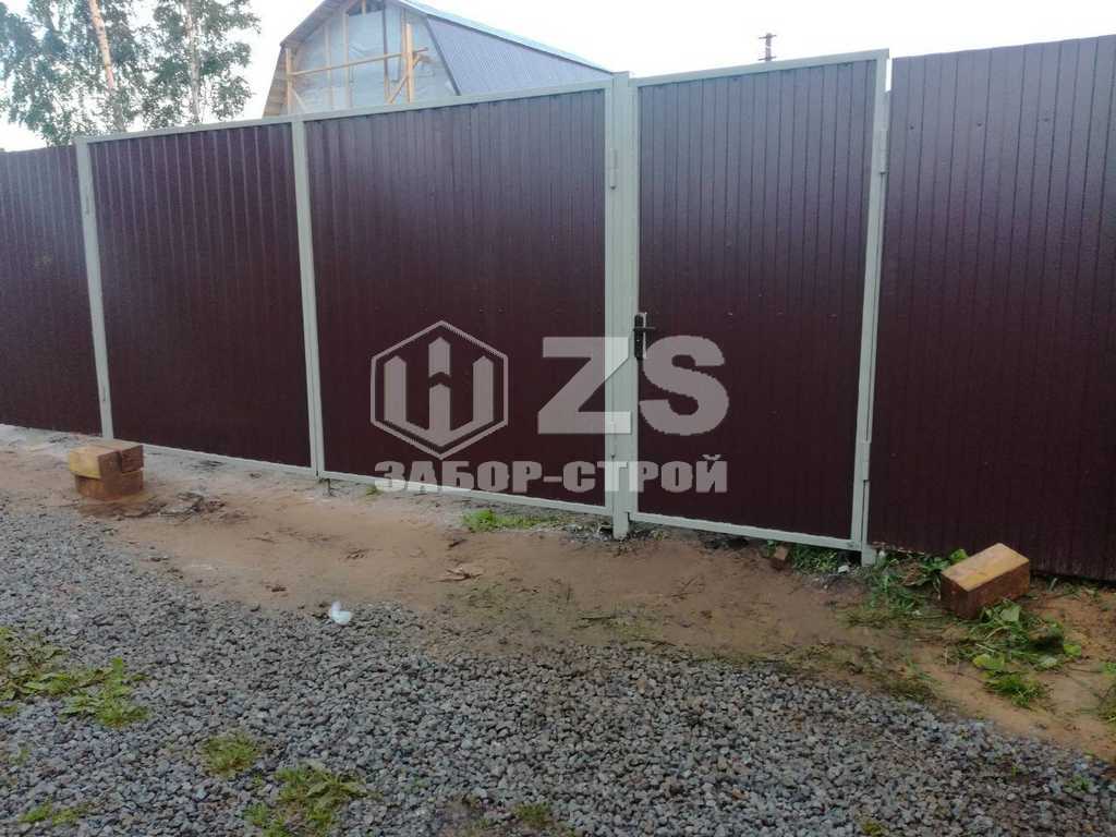 Забор с бетонированием столбов из профнастила 50 метров с установкой ...