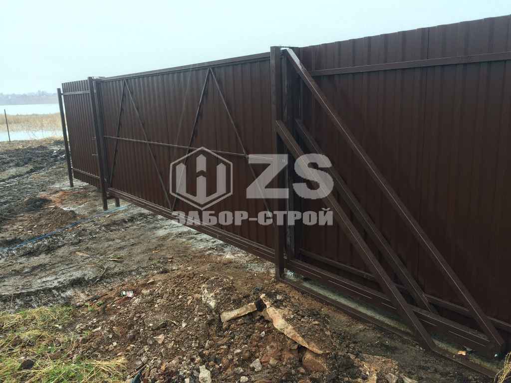 Забор с бетонированием столбов из профнастила 8 соток с установкой под ...